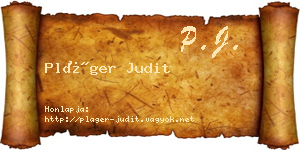 Pláger Judit névjegykártya